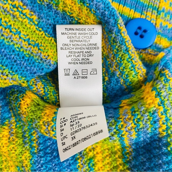 LOGO By Lori Goldstein Space Dyed Button Front Cardigan Size 3X - Picture 9 of 9